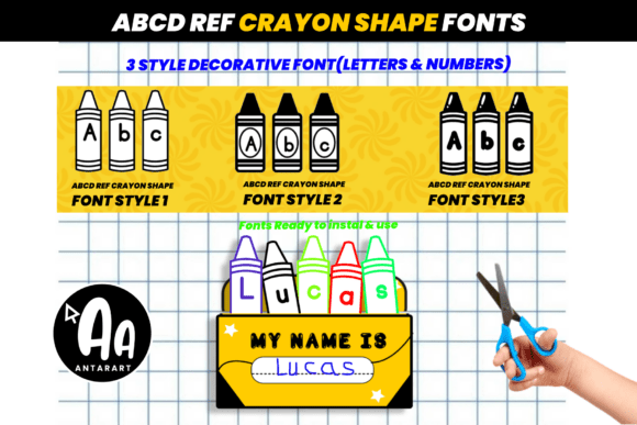 Abcd Ref Crayon Shape Typeface for Playful Branding