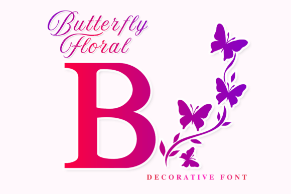 Butterfly Floral Monogram Typeface for Branding