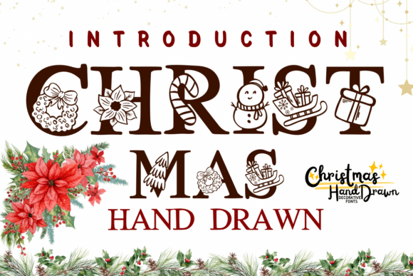 Christmas Hand Drawn Font for Festive Crafts