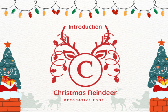 Christmas Reindeer Monogram Font for Festive Web Design