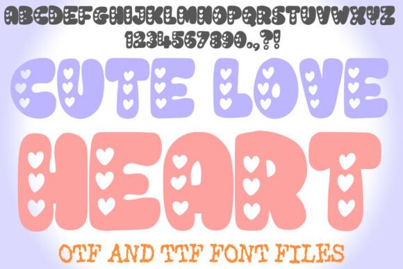 Cute Love Heart Font for Editorial Design