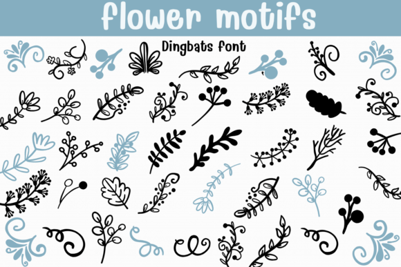 Flower Motifs Font for Handmade Creators