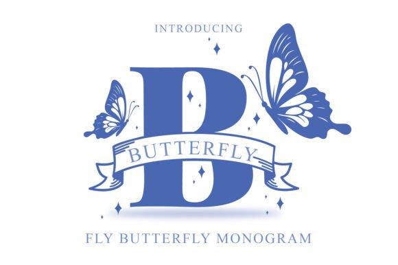 Fly Butterfly Monogram Font for Elegant Branding