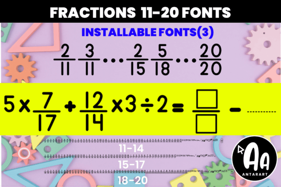Fractions 11-20 Font for Professional Branding