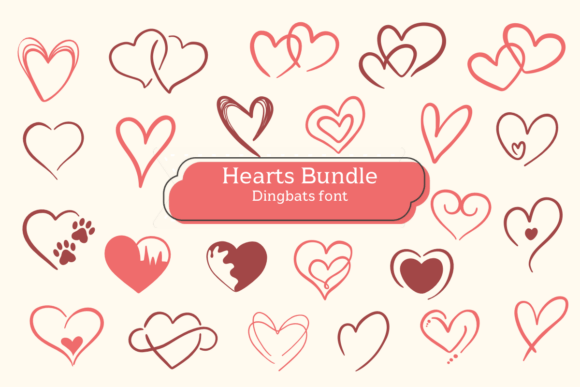 Hearts Bundle Font for Campaign Designers
