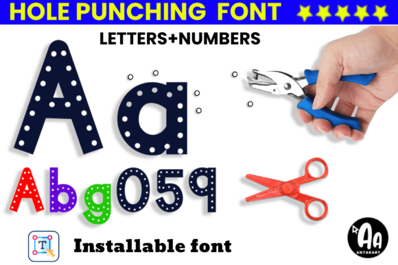 Hole Punching Font for Makers and Designers