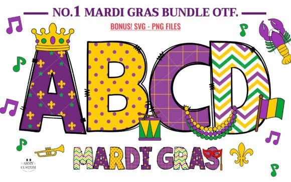 Mardi Gras Bundle: Festive Color Fonts for Web Design