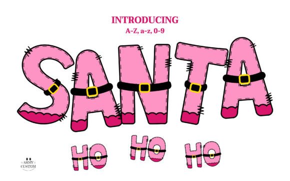 Santa Ho Ho Ho Pink Font for Festive Web Design