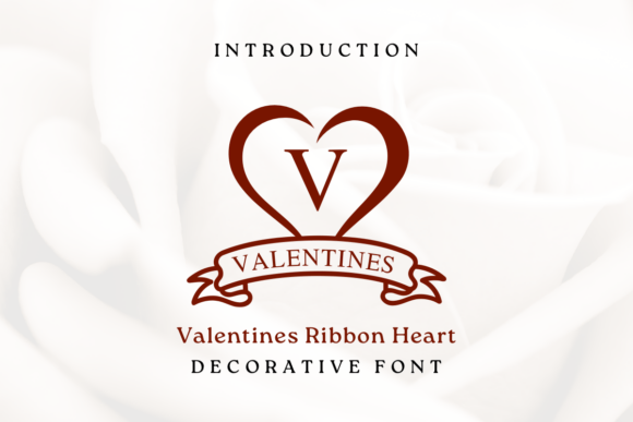 Valentines Ribbon Heart Typeface for Editorial Design